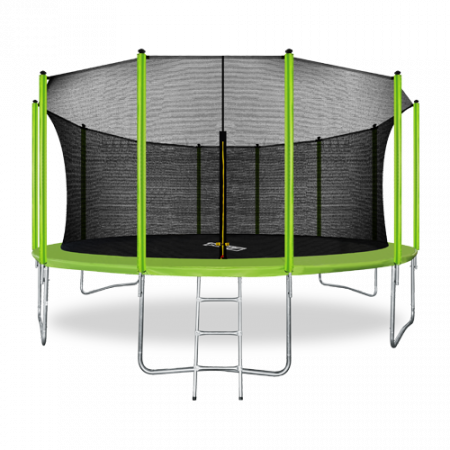 Батут ARLAND с внутренней страховочной сеткой и лестницей 16FT (Light green)